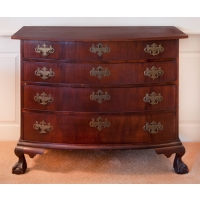 Lot 100: 18th C. Boston Bowfront Bureau