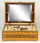 Lot 99: Late 19th C. Marquetry Inlaid Jewelry Box 