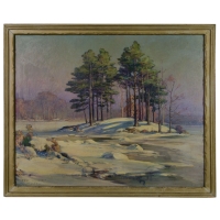 Lot 101: 20th C. Oil on Board