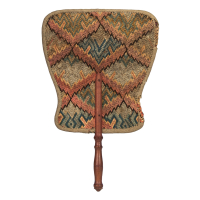 Lot 105A: 18th C. Needlework Woven Face Screen