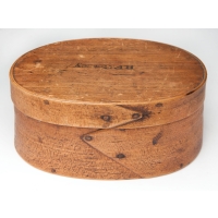 Lot 115C: 19th C. Hingham Oval Pantry Box