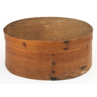 Lot 116C: Large 19th C. Hingham Oval Pantry Box