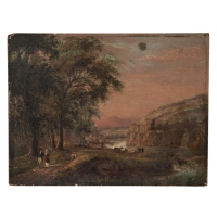 Lot 143: 19th C. Oil on Panel