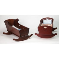 Lot 162: Two 19th C. Wooden Doll Cradles