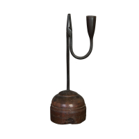 Lot 182: Very Early 18th C. Rush Light and Candle Holder