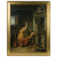 Lot 186: 19th C. Oil on Canvas