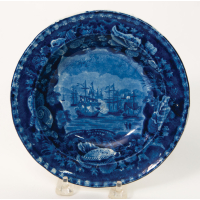 Lot 76: 19th C. Blue Staffordshire Bowl