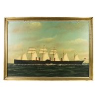 Lot 86: Oil on Board Nautical Portrait By William Stubbs