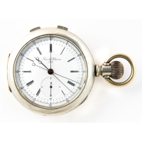 Lot 12: Leopold Huguenin Split Second Chronograph - Engraved on back "U.S. Navy 2486"