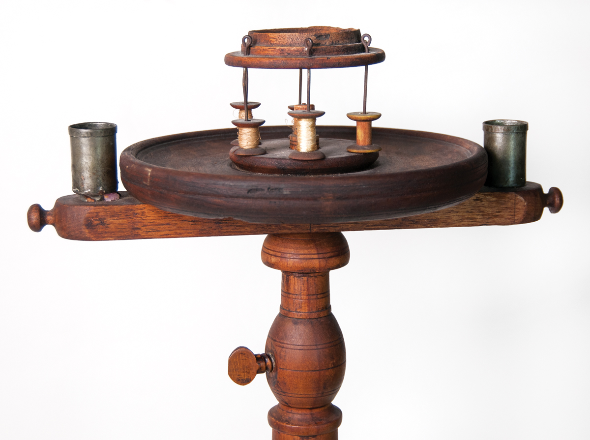 Lot 40: Rare 19th c. Adjustable Top Candle/Sewing Stand - Image 3