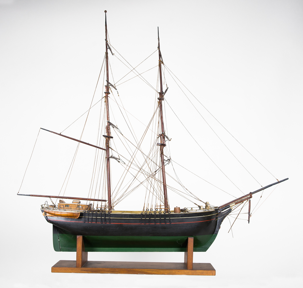 Lot 61: 19th c. Carved Pine Ship Model
