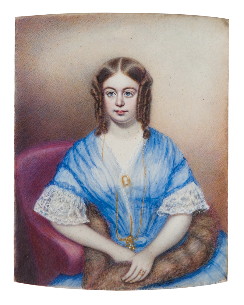 Lot 6: 19th c. Watercolor on Ivory