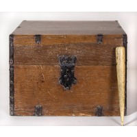 Lot 85A: Early 19th c. Ship's Bottle Box and Whalebone Fid