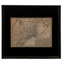 Lot 93: 18th c. Map of Northeast U.S.