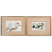 Lot 96: Two 19th c. Colorful Chinese Export Paintings