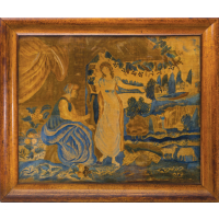 Lot 101: 19th c. School Girl Watercolor Theorem