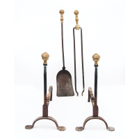 Lot 102: Pair of 18th c. American Andirons