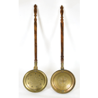 Lot 109: Two 18th c. New England Bedwarmers