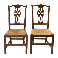 Lot 125: Country Chippendale Side Chairs