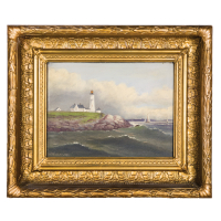 Lot 132: Two 19th c. New England Seascapes