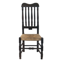 Lot 153: 18th c. Yoke Back Bannister Back Side Chair
