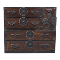 Lot 162: 19th c. Japanese Two-Part Tonsu Chest