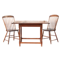 Lot 185: 18th c. Tavern Table, and Two Windsors