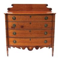 Lot 190: Early 19th c. New England Sheraton Bowfront Bureau