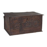 Lot 216: Early 18th c. Oak Bible Box