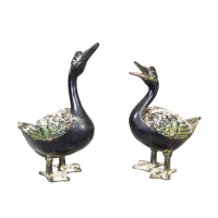 Lot 217: Two Cast Iron Garden Geese