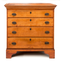 Lot 225: 18th c. New England Four Drawer Chest
