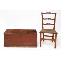 Lot 230: Early 19th c. Chest and Chair