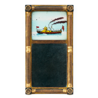 Lot 237: Mid 19th c. Sheraton Looking Glass