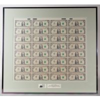 Lot 250: Framed Treasury Sheet