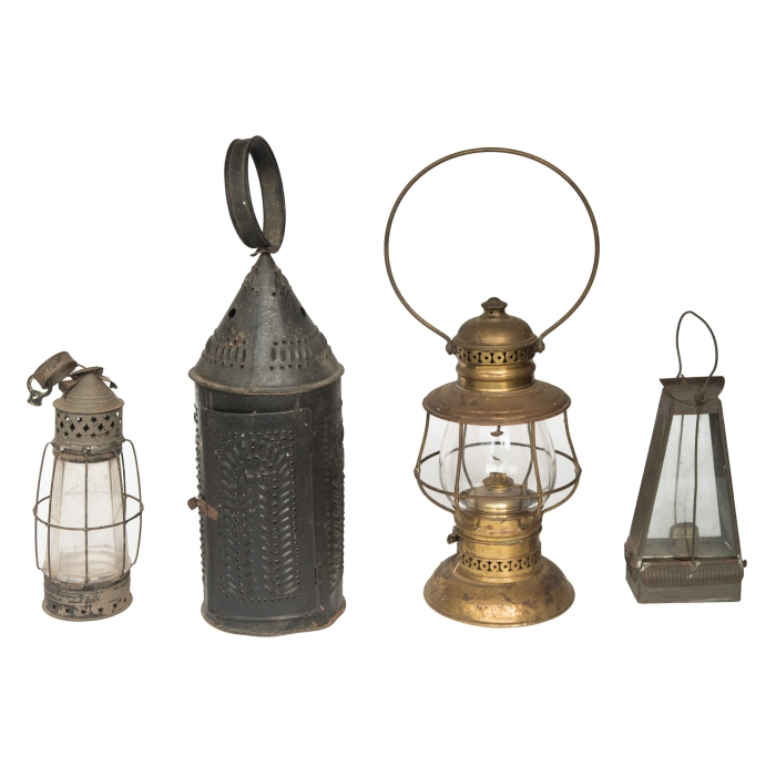 tin, brass, lanterns