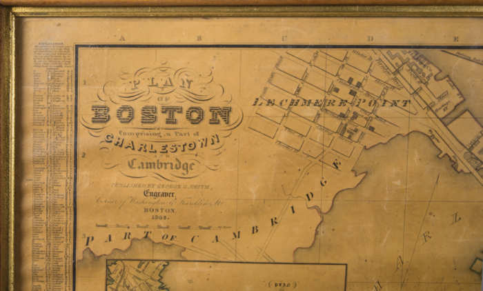 plan, boston, map, 1846