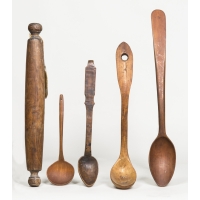 wooden, kitchen, spoons, rolling, pin