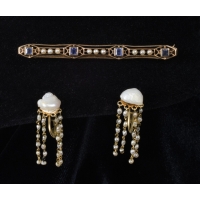gold, 14k, earrings, pin, pearl, soloman, lincoln