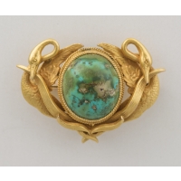 edwardian, 14k, gold, pin, turquoise, stone