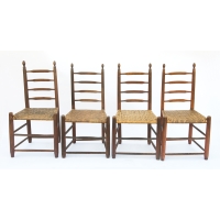 side, chairs, maple, ladderback