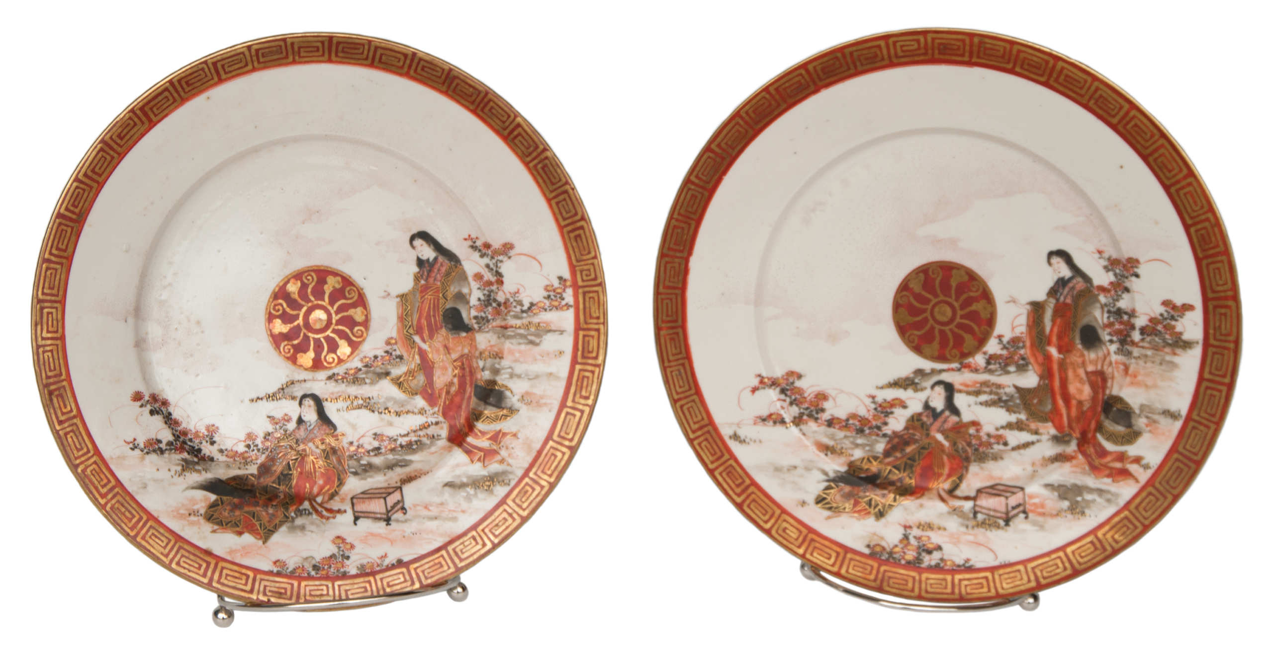 japanese, lidded, jar, plates