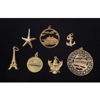 14k, gold, charms