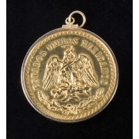 mexican, gold, coin, 14k