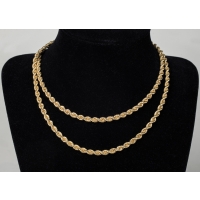 14k, gold, rope, twist, necklace
