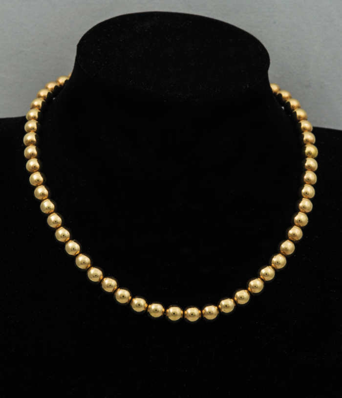 14k, gold, bead, necklace