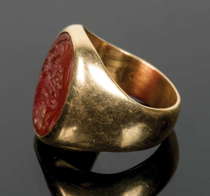 Gold Ring with Carnelian