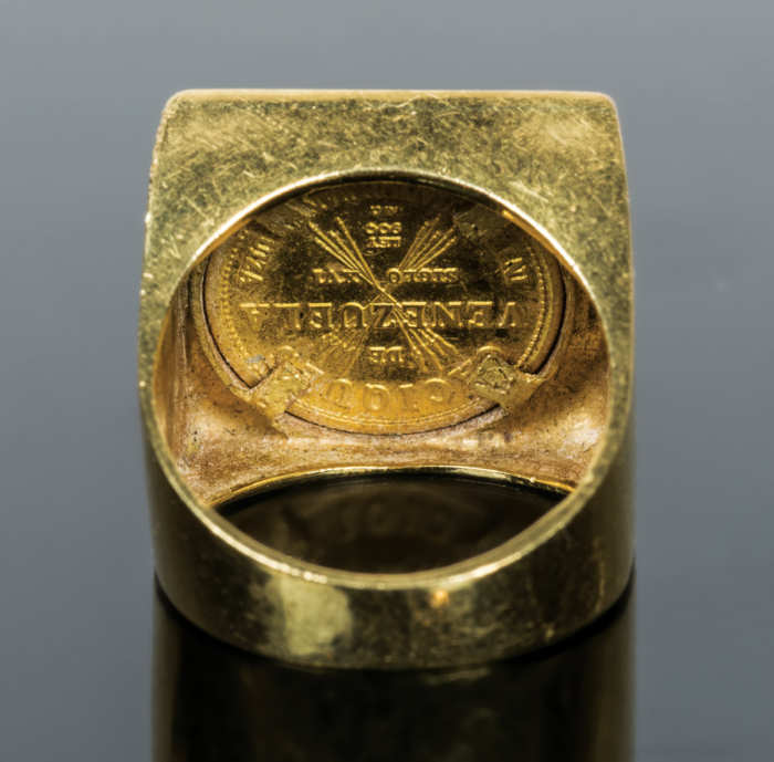 Gold Ring with Inset Coin