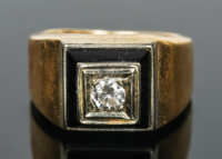 Diamond And Onyx Ring