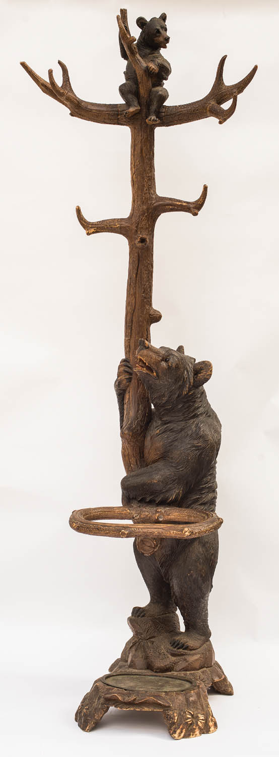 Lot 136: Antique Black Forest Hat Rack, and Umbrella Stand