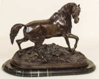 Lot 142: 19th C. Bronze of Stallion